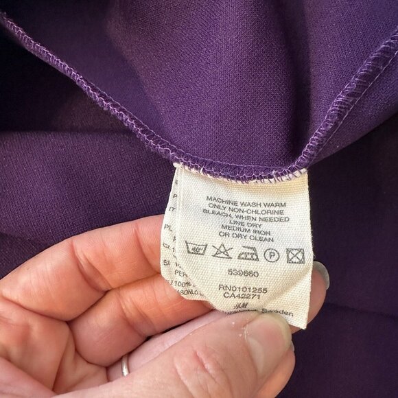 H&M Purple Go Go Mini Womens Dress Sleeveless Size Large 12 Made in Italy - Picture 5 of 9